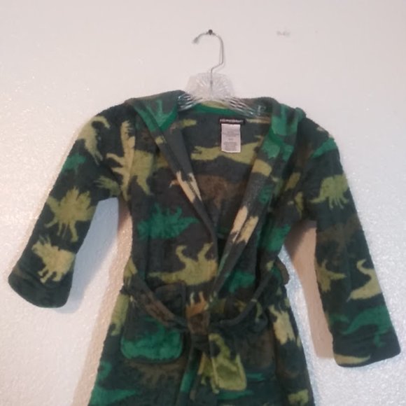 Climatesmart boys (childrens) size Small 4/6 green and brown dinosaur robe - Picture 2 of 9